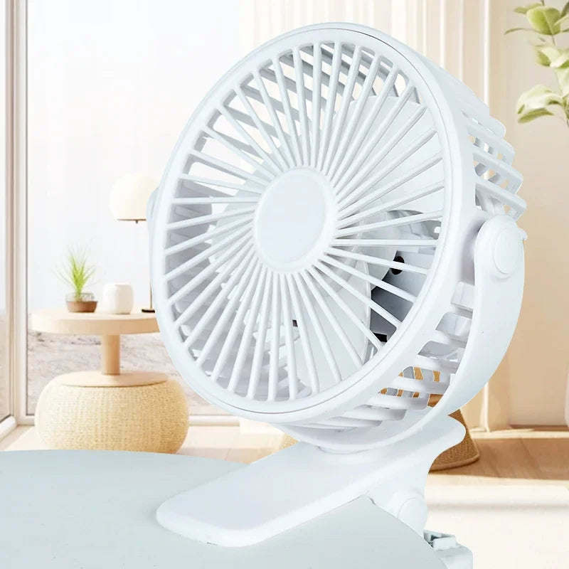 USB Rechargeable Table Fan Clip-On Type Portable Mini Desk Fan Hanging Clip Fan Night Light Air Cooler Outdoor Fans
