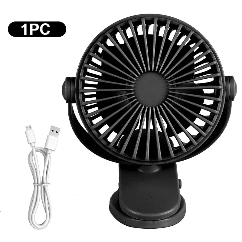 USB Rechargeable Table Fan Clip-On Type Portable Mini Desk Fan Hanging Clip Fan Night Light Air Cooler Outdoor Fans