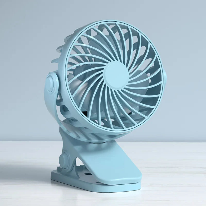 USB Rechargeable Table Fan Clip-On Type Portable Mini Desk Fan Hanging Clip Fan Night Light Air Cooler Outdoor Fans
